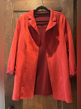 Women's Faux Suede Open-Front Blazer